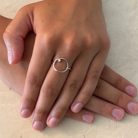 Sale $8 Firm! .925 Sterling Silver Round Ring with Cz - Picture 5 of 17